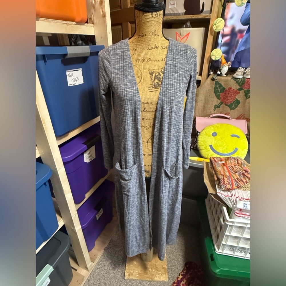 LuLaRoe Gray Ribbed Cardigan